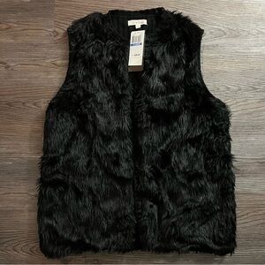 Black Faux Fur Vest